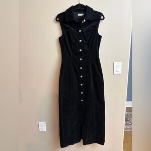 Avec Les Filles Anthropologie Corduroy Black Shirt Dress Black Women’s Size 8
